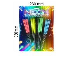 Prskavky neónové farebné 28cm 20ks